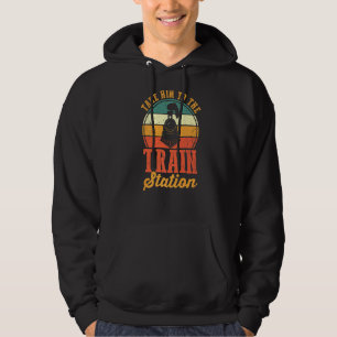 Sudadera Locomotora Del Ferrocarril Lo Lleva A La Estación