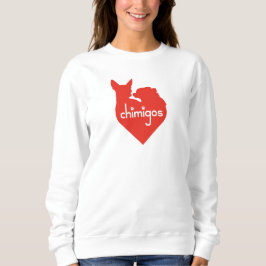 Sudadera Logo de Chihuahua Mom Love Heart Chimigos