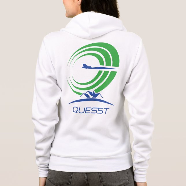Sudadera Logo de la NASA Quesst Blanco Supersónico femenino (Reverso)