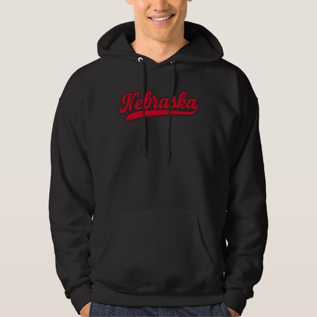 Sudadera Logo de Nebraska Script | Orgullo Retro del Estado (Anverso)