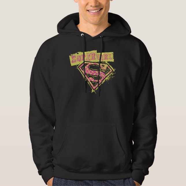 Sudadera Logo de Supergirl Grunge Rosa (Anverso)