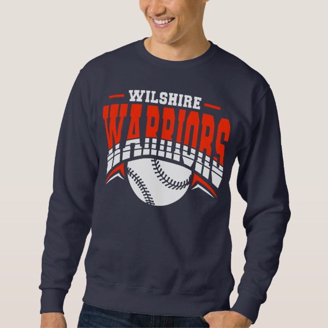 Sudadera Logo de Wilshire Warriors White Baseball (Anverso)