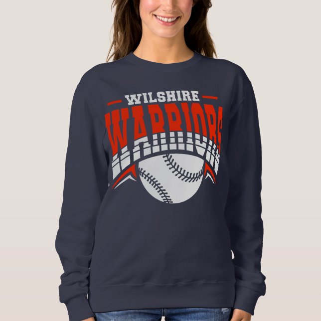 Sudadera Logo de Wilshire Warriors White Baseball (Anverso)