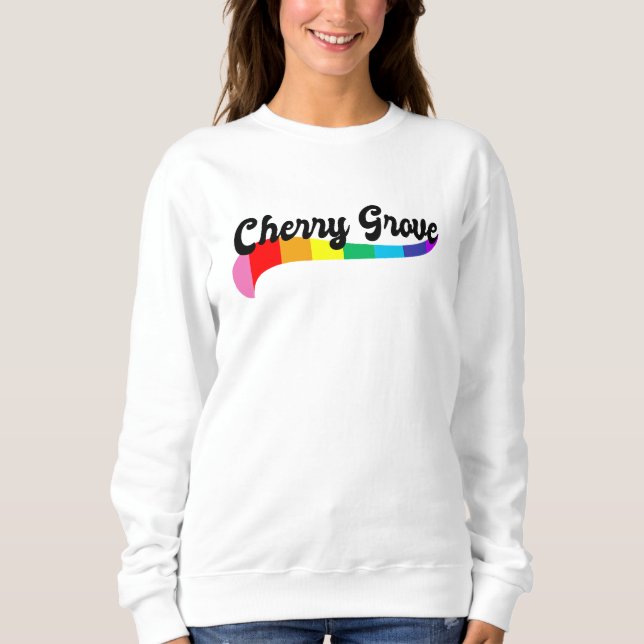 Sudadera Logo del arcoíris LGBTQ de Cherry Grove Fire Islan (Anverso)