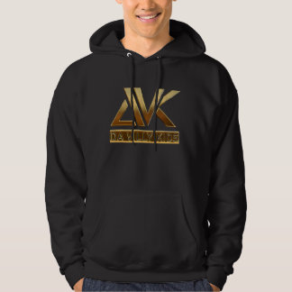 SUDADERA LOGO DVK 2 LOGOTIPO DE ORO DE HOJA NEGRA
