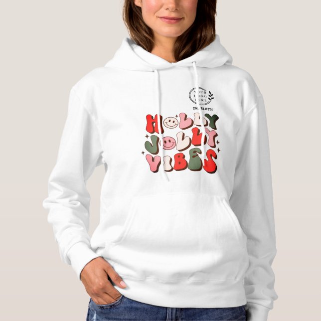 Sudadera Logo Navidades Retro Holly Jolly Vibes Holidays (Anverso)