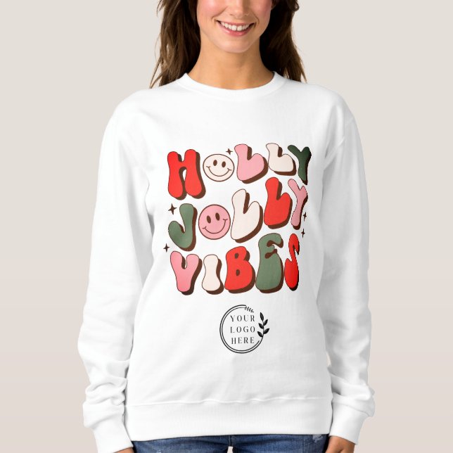 Sudadera Logo Navidades Retro Holly Jolly Vibes Holidays (Anverso)