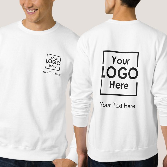Sudadera Logotipo comercial personalizado simple Texto haci (Simple Personalized Business Logo Text Front Back Sweatshirt)