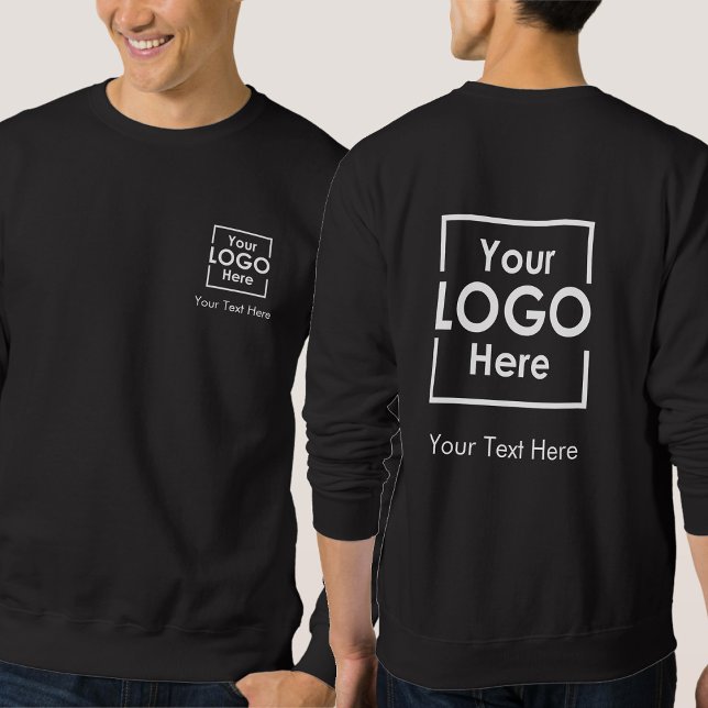 Sudadera Logotipo comercial personalizado simple Texto haci (Simple Personalized Business Logo Text Front Back Sweatshirt)