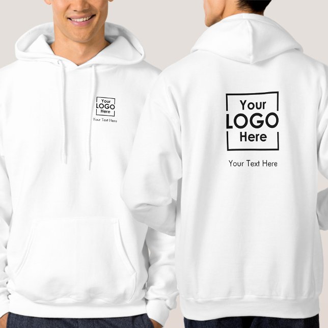 Sudadera Logotipo comercial personalizado simple Texto haci (Simple Personalized Business Logo Text Front Back Hoodie)