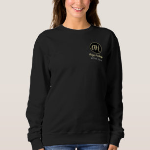 Sudadera Logotipo de floristería Simple Black & Tan