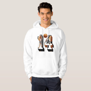 Sudadera Logotipo de imagen del número 14 de baloncesto,