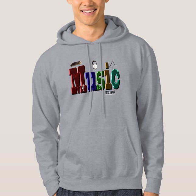 Sudadera Logotipo de imagen musical con instrumentos, (Anverso)