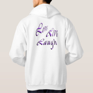 Sudadera Logotipo de Love Live Laugh, Mens White Hoodie