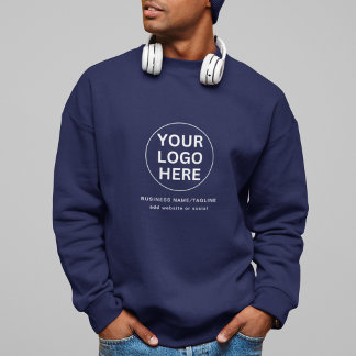 Sudadera Logotipo de negocio de marca promocional azul mari