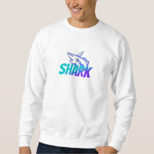 Sudadera Logotipo de tiburón de gradiente feroz   Océano au