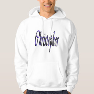 Sudadera Logotipo del nombre Christopher azul,
