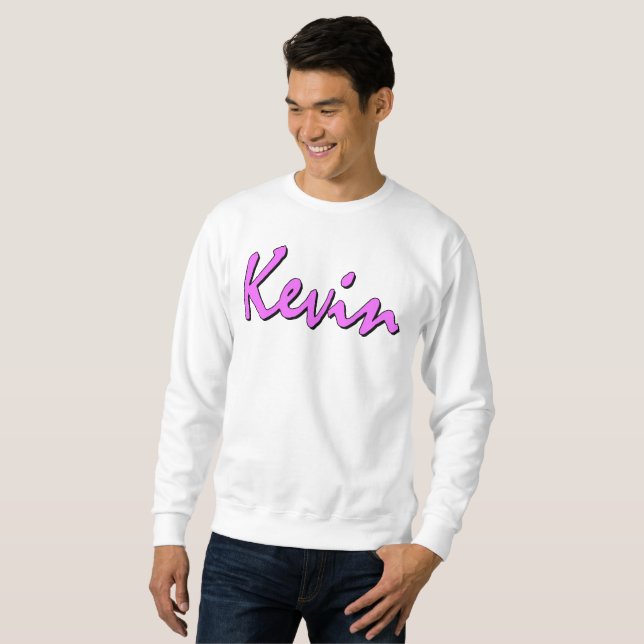 Sudadera Logotipo rosado de Kevin en la camiseta blanca (Anverso completo)
