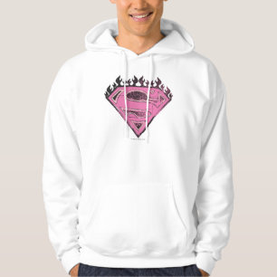 Sudadera Logotipo rosado de Supergirl con las llamas