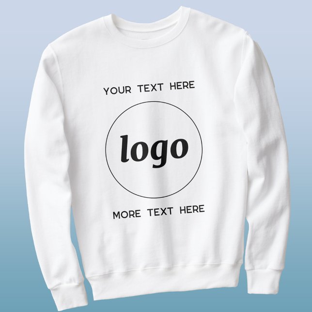 Sudadera Logotipo simple con promoción de negocios de texto (Logo and custom text business promotional or uniform sweatshirt)