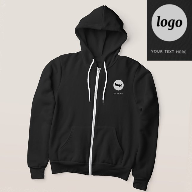 Sudadera Logotipo simple y promoción de negocios de texto (Simple logo with custom text business branding promotional hoodie)