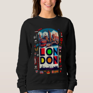 Sudadera Londres Inglaterra, Amo Londres, Caricatura Divert