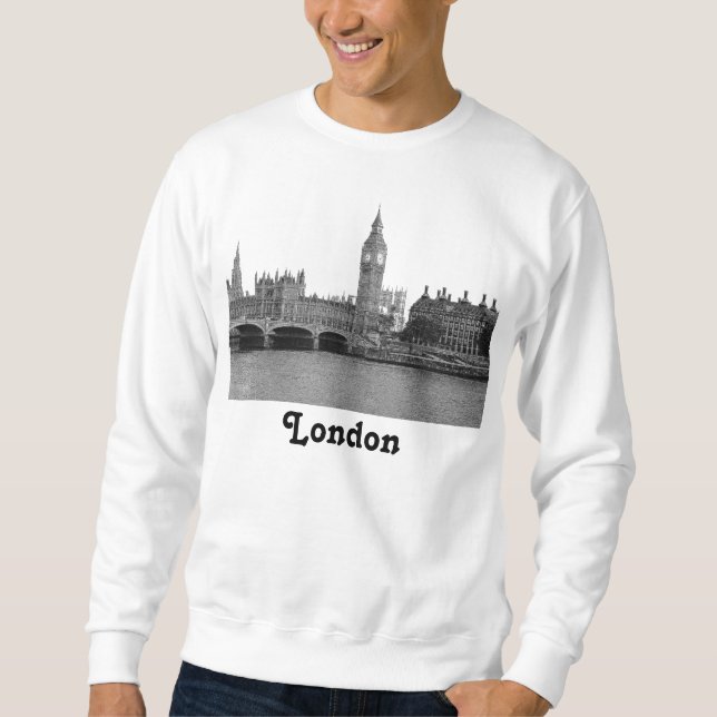 Sudadera Londres Inglaterra Reino Unido Silueta Grabada (Anverso)