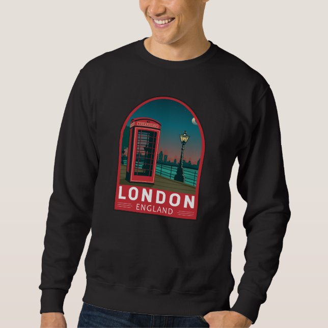 Sudadera Londres Inglaterra Retro Viaje Arte Vintage (Anverso)