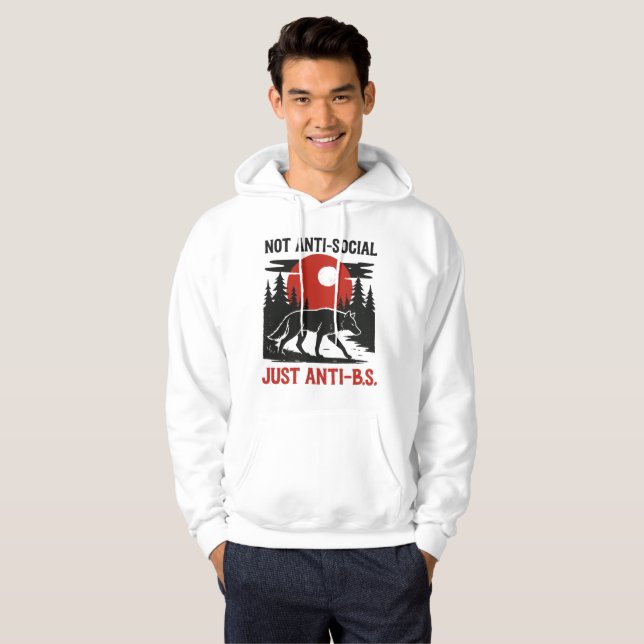 Sudadera Lone Wolf Code – Not Anti-Social, Just Anti-B.S. (Anverso completo)