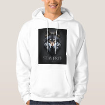 Lone Wolf Design - Stay Free Hoodie