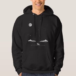 Sudadera Lone Wolf Under Moonlit Sky - Paisaje nocturno