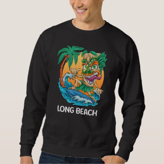 Sudadera Long Beach California Palm Tree Surfing Beach Vaca