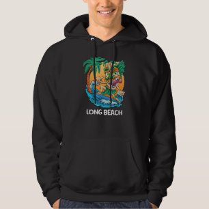 Sudadera Long Beach California Palm Tree Surfing Beach Vaca