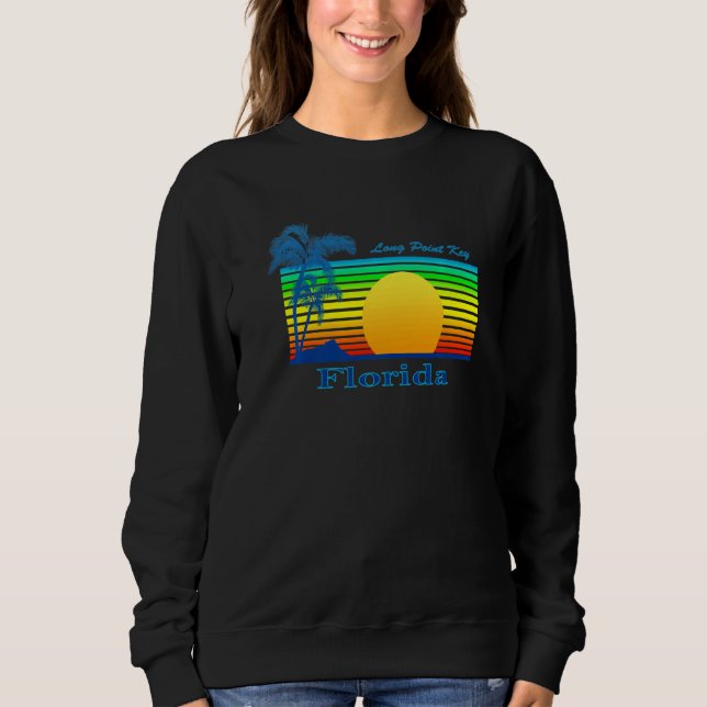 Sudadera Long Point Key Florida Retro Tropical Beach Sunset (Anverso)