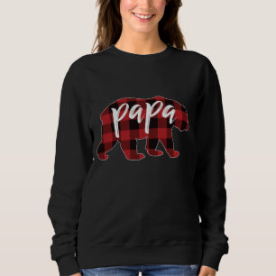 Sudadera Long Sleeve Papa Bear T Shirt, Buffalo Plaid Papa 