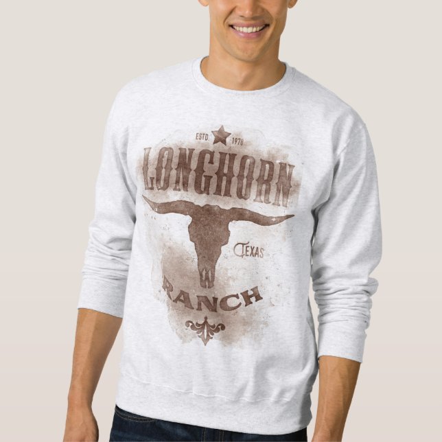 Sudadera Longhorn Ranch Texas Brown & Tan (Anverso)