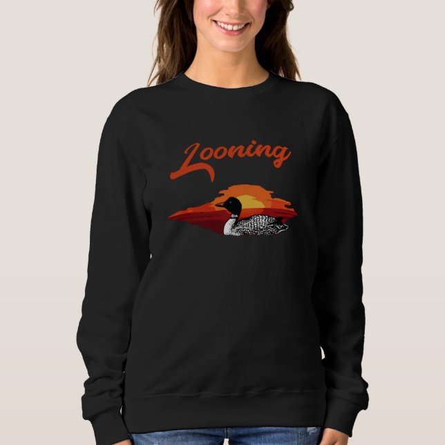 Sudadera Looning Birding Loon Aquatic Birds Bird Watching s (Anverso)