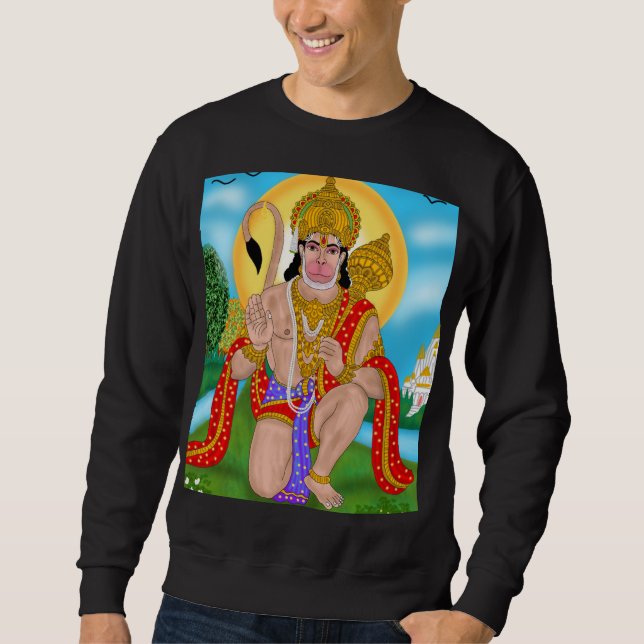 Sudadera Lord Hanuman Hoodie – Spiritual Clothing & Casual  (Anverso)