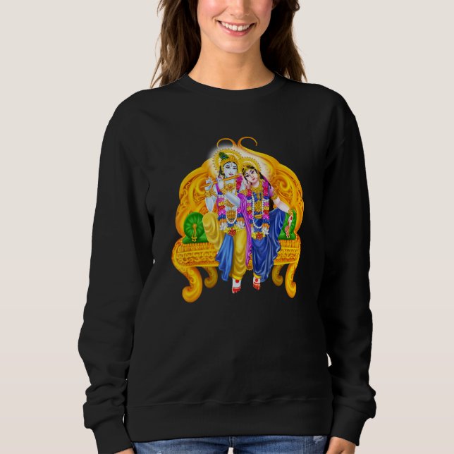 Sudadera Lord Krishna Y Devi Radha Hindu Deity Meditation (Anverso)