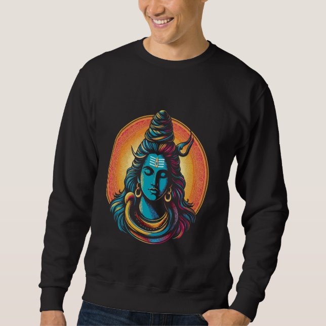 Sudadera Lord Shiva Hindu God Mahadeva Trident Hinduism Dev (Anverso)