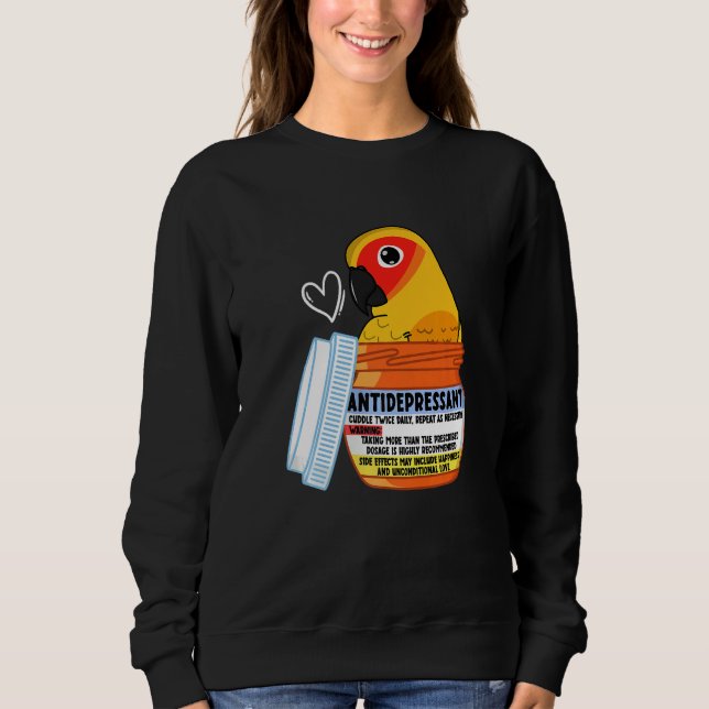 Sudadera Loro Antidepresivo Adorable I Conuro Aratinga (Anverso)