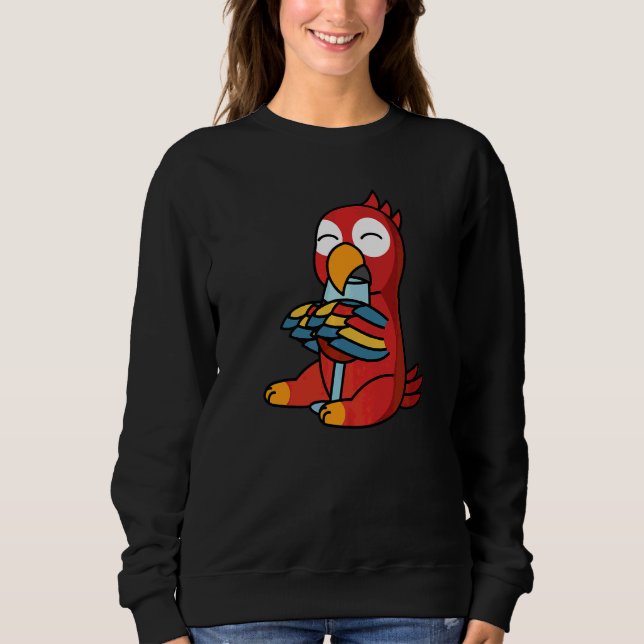 Sudadera Loro bebiendo vino mascota (Anverso)
