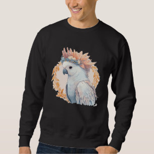 Sudadera Loro Cacatúa Acuarela Lindo Corona de Flores
