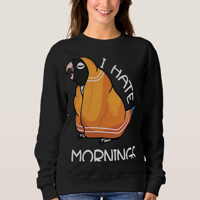 Sudadera Loro Cansado odia las mañanas de mi Caramelo azul (Anverso)