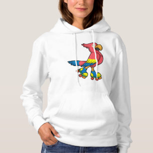 Sudadera Loro como patinador con patines de patinaje