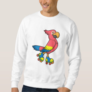 Sudadera Loro como patinador con patines de patinaje