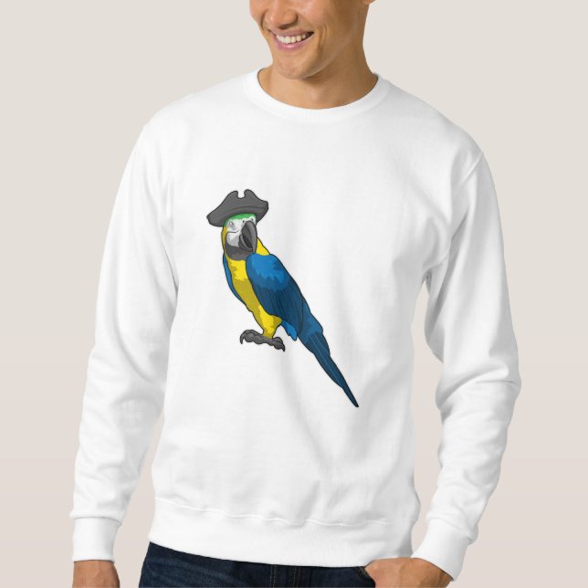 Sudadera Loro como pirata con Gorra (Anverso)
