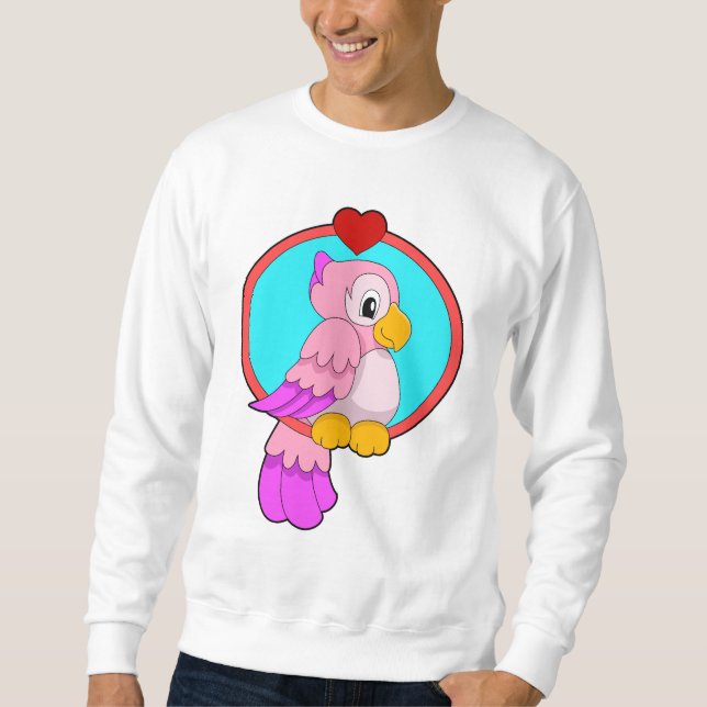 Sudadera Loro con corazón (Anverso)