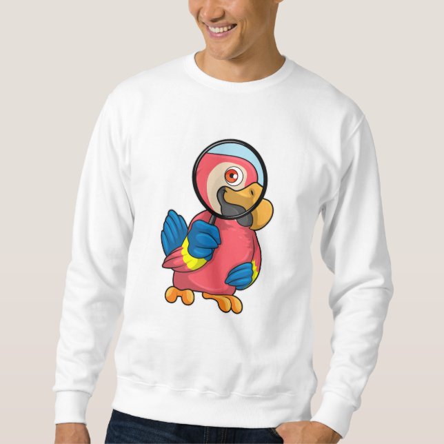 Sudadera Loro con vidrio de aumento (Anverso)