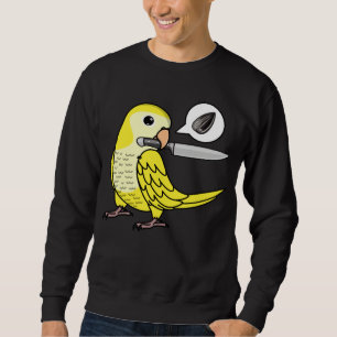 Sudadera Loro Cuchillo Quiere Semillas I Lutino Amarillo Mo